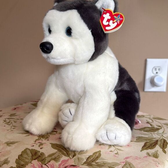 Ty beanie buddy husky puppy dog Nanook 1999 10 in stuffed animal plush lifelike - Picture 1 of 10